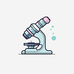 Simple microscope vector illustration in flat style