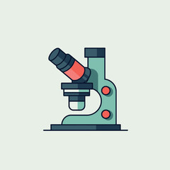 Simple microscope vector illustration in flat style