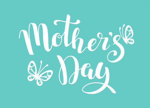 Mothers day lettering. Vector hand drawn Illustration of Calligraphy text isolated on white background
