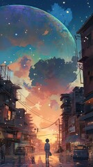 Obraz premium city in the night Generative AI 