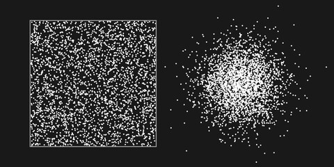 一様分布と正規分布の比較のための分布図　--白黒
