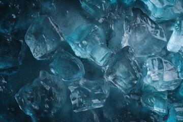 Ice Transparent  Crystals Winter Abstract Texture Background Surface Generative AI