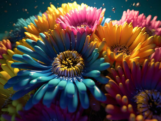 Colorful Blooms Beneath the Waves: Discovering Underwater Flowers. Generative AI