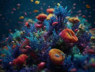 Colorful Blooms Beneath the Waves: Discovering Underwater Flowers. Generative AI