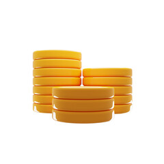 Financial coin stacks icon with cartoon style. Business icon concept. 3d rendering illustration