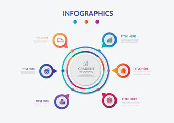 Fototapeta premium Gradient infographic element collection template