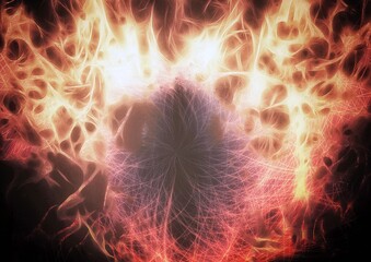 抽象的な形の燃える火炎の3dイラスト