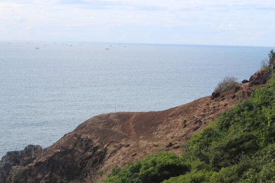 view of the sea from the mountain