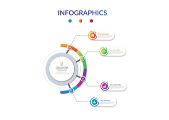 Fototapeta na wymiar Flat circular gradient infographic element diagram infographic