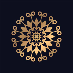 Pattern With Abstract Floral Round Ornament mandala design