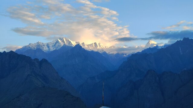 mountains in the morning