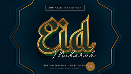 Islamic eid mubarak editable text effect