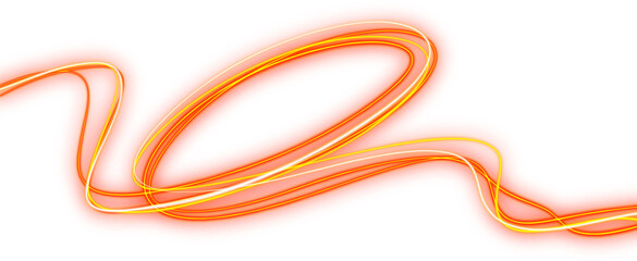 Curved neon line with glowing orange light © irham