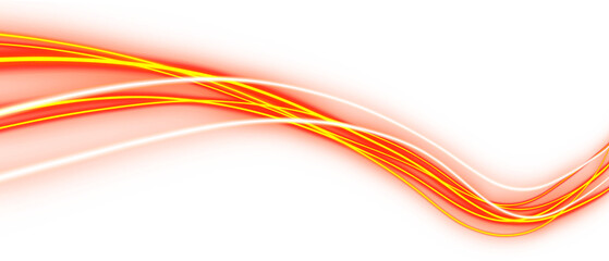 Curved neon line with glowing orange light