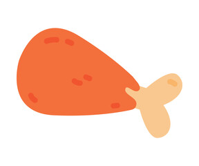 Fried Chicken Leg as Tasty Poultry Meat with Bone Vector Illustration