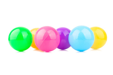 ball many color full plastic isolated on white background
