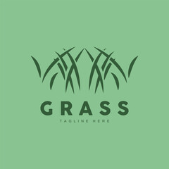 Green Grass Logo Design, Farm Landscape Illustration, Natural Scenery Vector