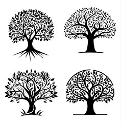 Tree Vector Set icon logo