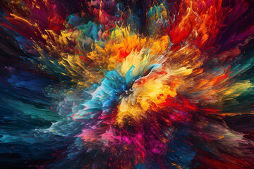 Fototapeta na wymiar colorful universe image and bright illustration colors - IA Generated