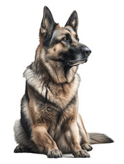 German Shepherd Full Body Frontal View LayingTransparent Background