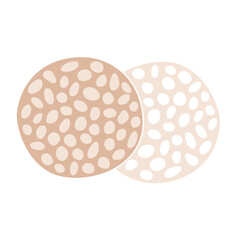 Puffed rice treats icon, vector doodle illustration of healthy rice crisps, vegan snack on the go, protein packed gluten free food, isolated colored clipart on white background