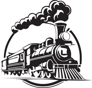 Locomotive Train old transportation Logo Vector
