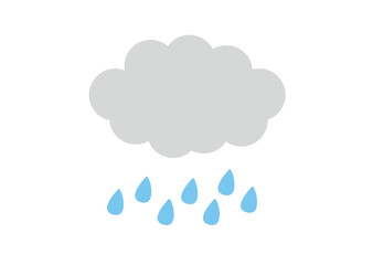 雲と雨粒のアイコン