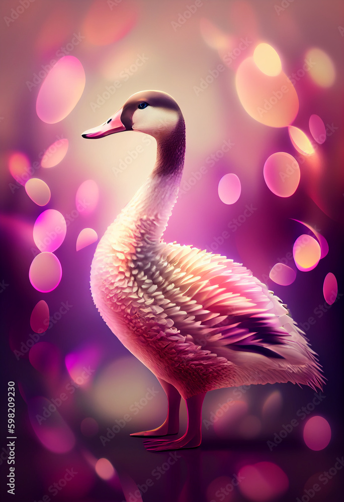 Aufkleber beautiful abstract bird goose from smooth elegant transparent fabric concept, contemporary on bright