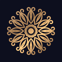 Cute mandala background with golden arabesque pattern gold color Vector.