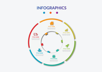 Naklejka premium Circle gradient infographic element vector design template