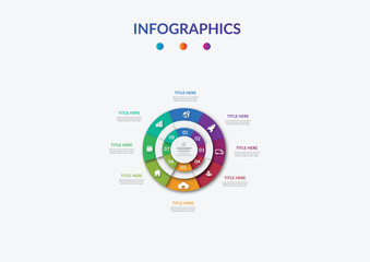 Creatiiv circle gradient infographic template design editable vector