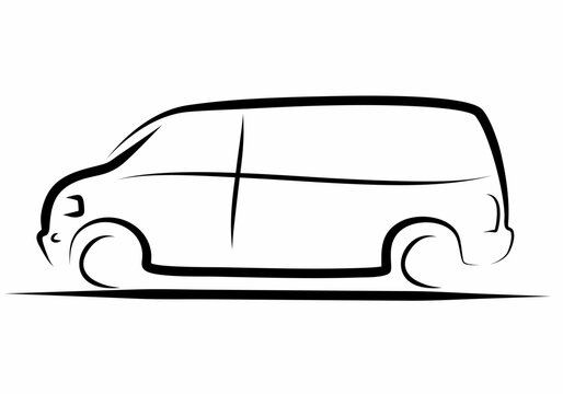Vector car silhouette. Side view, suitable for company logos