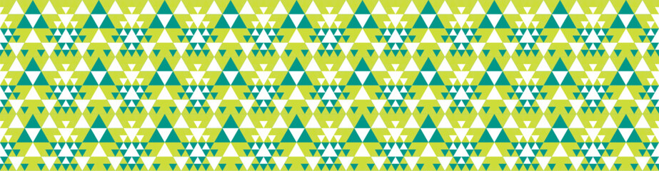 Fototapeta premium Geometric triangle pattern. Sierpinski triangle fractal. Abstract vector background. Seamless geomety texture for cloth, costume