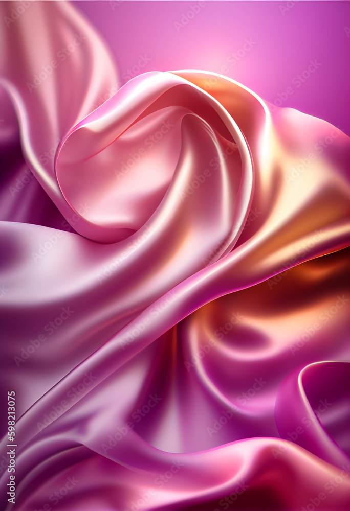 Aufkleber beautiful abstract flower lilac from smooth elegant transparent fabric concept, contemporary on brig