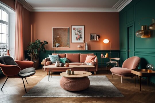 Colors in living space. Generative AI