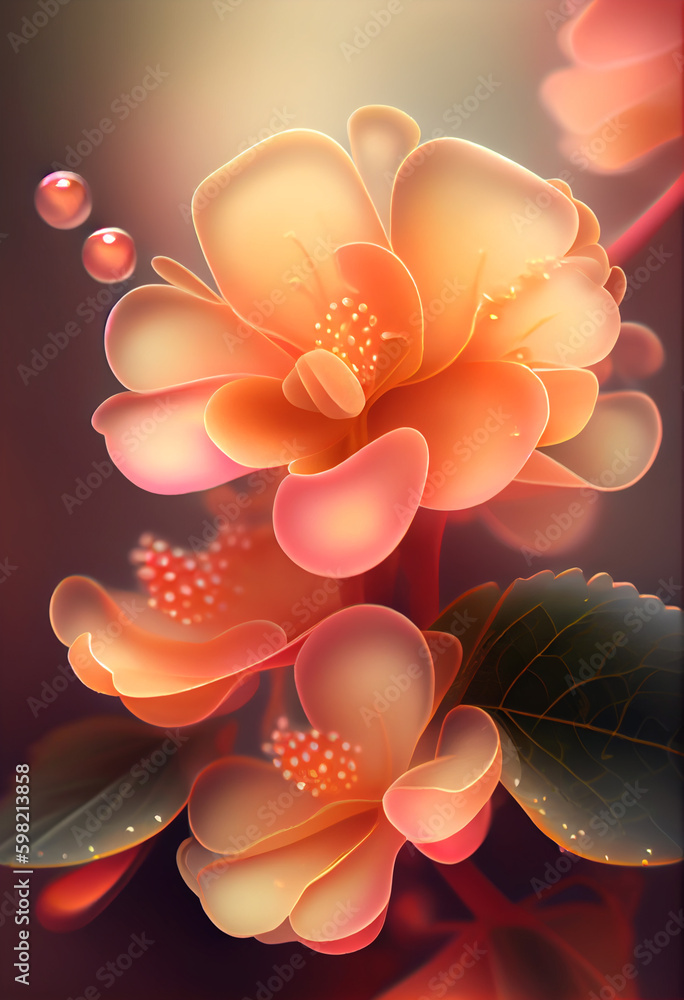 Aufkleber beautiful abstract flower amaryllis from smooth elegant transparent fabric concept, contemporary on 