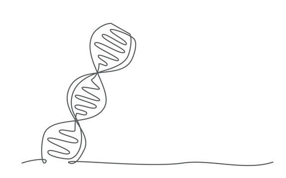 recommend clip art: DNA One line drawing on white background