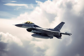 Fototapeta na wymiar jet F-16 fly in the sky