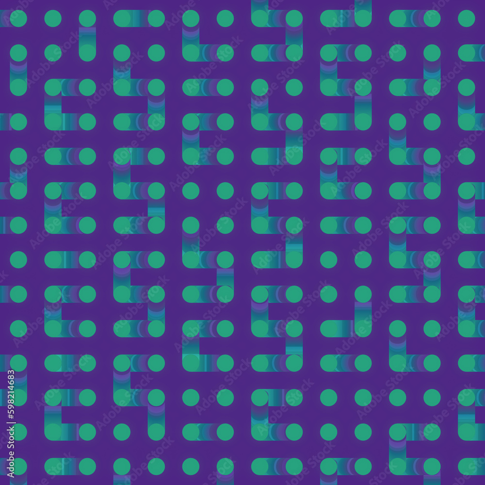 Poster cartoon geometric pattern with iridescent neon gradient. 3d rendering digital illustration