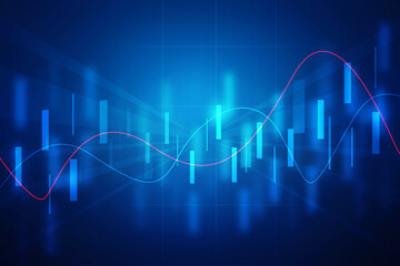 2d rendering Stock market online business concept. business Graph 