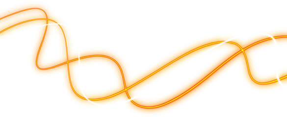 Fototapeta premium Curved neon line with glowing orange light