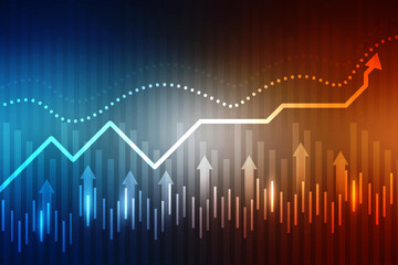 2d rendering Stock market online business concept. business Graph 