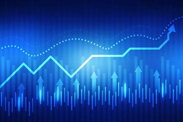 2d rendering Stock market online business concept. business Graph 