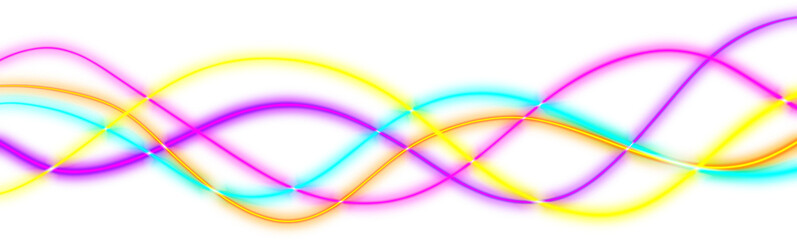 Colorful Neon glowing line waves