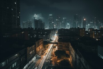 Fototapeta na wymiar Speedy urban skyline. Generative AI