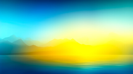 Abstract blurry smooth image of blue and yellow color, generative AI. Generative AI