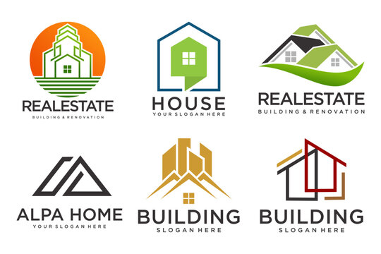 Real Estate Logo, real, real estate, house logo and building logo.