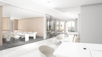 Meeting rooms in large companies,3d rendering