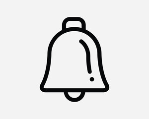 Obraz premium Bell Line Linear Icon. Christmas Holiday Season Jingle Doorbell Symbol. Notification Reminder Alarm Alert Sign Vector Graphic Illustration Clipart