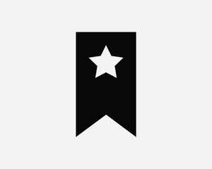 Bookmark Icon. Black and White Favorite Reading Book Mark Label Simple Star Shape Note Sign Symbol Artwork Graphic Illustration Clipart Vector Cricut